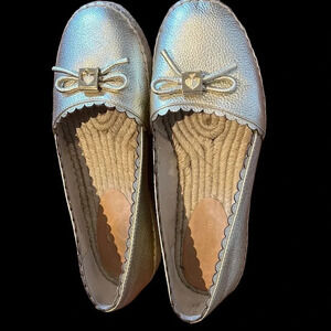 Kate Spade Metallic Gold Loranne Slip on Espadrilles Sz  7
